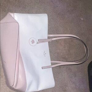Kate Spade Pink and White Tote Bag